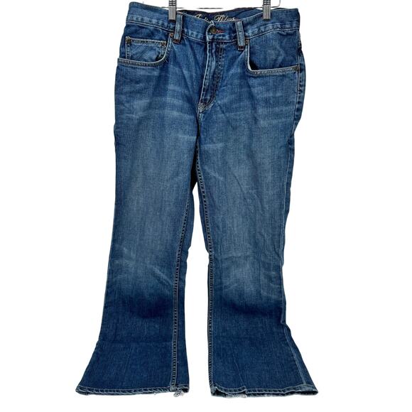 Tommy Bahama Jeans Mens 32x32 ACTUAL Indigo Palms Bootcut Blue Denim HEM WEAR - Picture 2 of 9